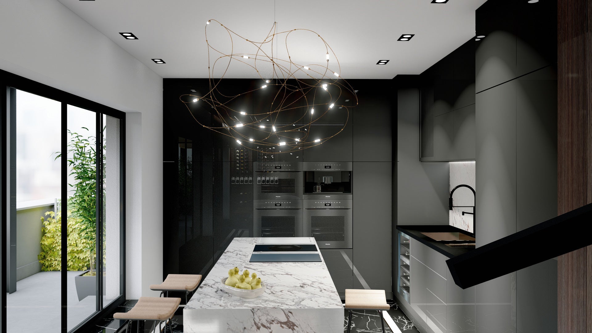 Flock of light style Chandelier