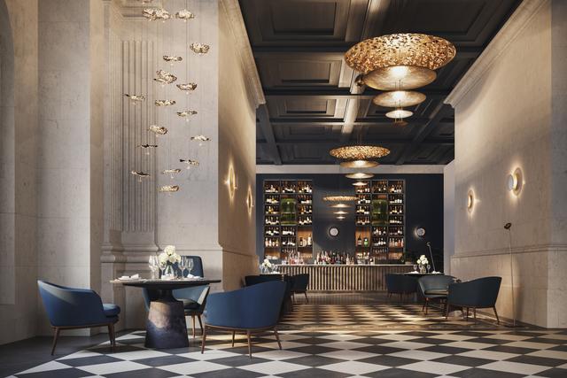 Gold Moon style Chandelier Catellani & Smith