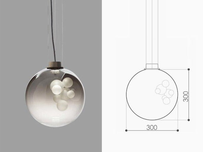 Soap style light pendant Spaceligthing Melogranoblu