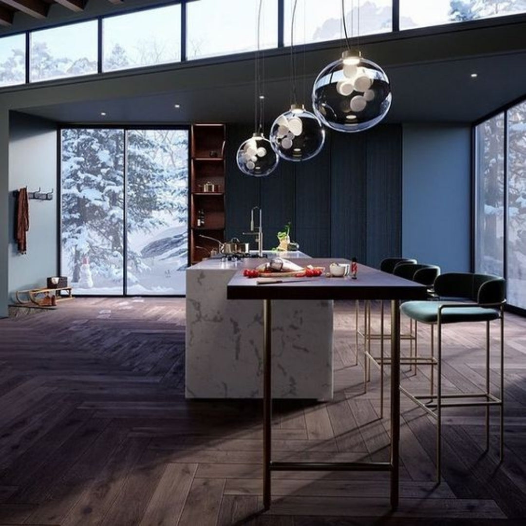 Soap style light pendant Spaceligthing Melogranoblu